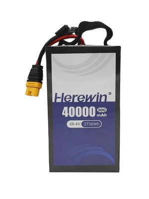 comprare 18S1P 40000mAh Herewin Soft Pack Drone Battery Pack 68.4V 30C Sprayer Battery UAV fabbricazione online