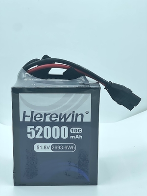comprare Soft Pack UAV Drone Batteria 51.8V Herewin 14S 52000MAH AI Aeromobili Agricoltura Drone LFP LIPO Batteria fabbricazione online