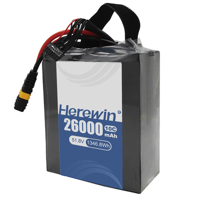comprare Herewin Batteria a stato semi-solido 14S 51.8V 26000mAh di ricarica rapida per l'alimentazione del drone fabbricazione online