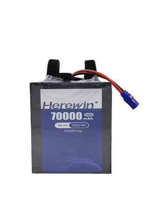 Herewin Batteria semi solida per Uav 18S 66.6V 70000mAh Batteria ad alta densità energetica
