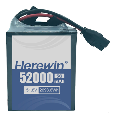 Batteria semi-solida di 52000 mAh di lunga durata con tensione di 51,8 V e porta di comunicazione CAN